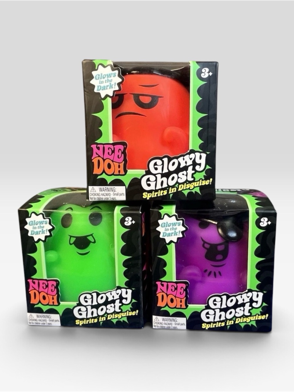 NeeDoh Glowy Ghost Halloween Orange ,Green ,Purple Authentic